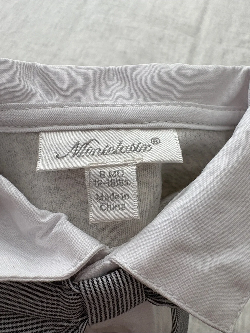 Light Gray Bow-Tie Footed One-Piece for Kids